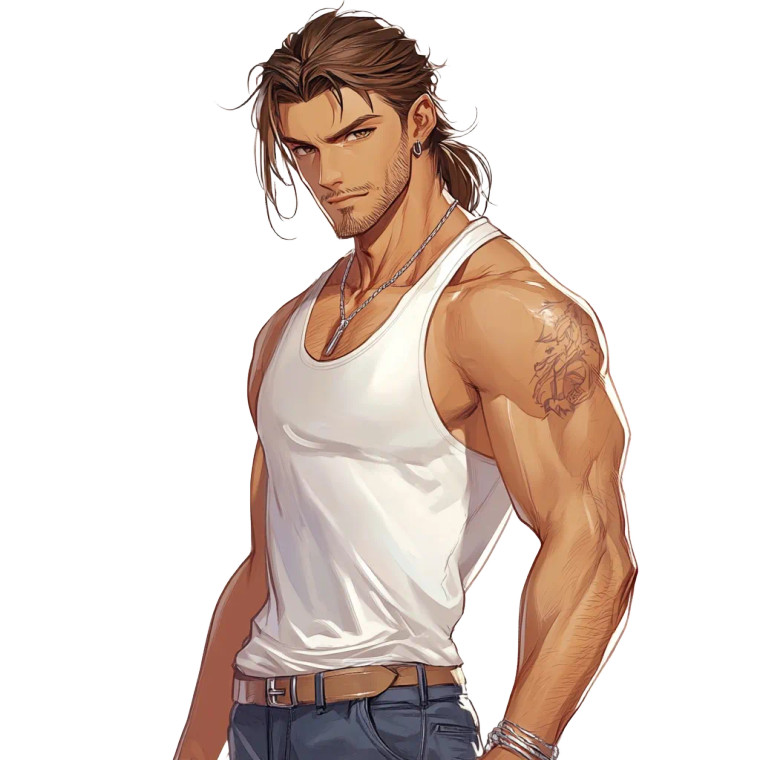 Handsome Anime Man Vinyl Car Decal Sticker – Waterproof & UV-Resistant 8"