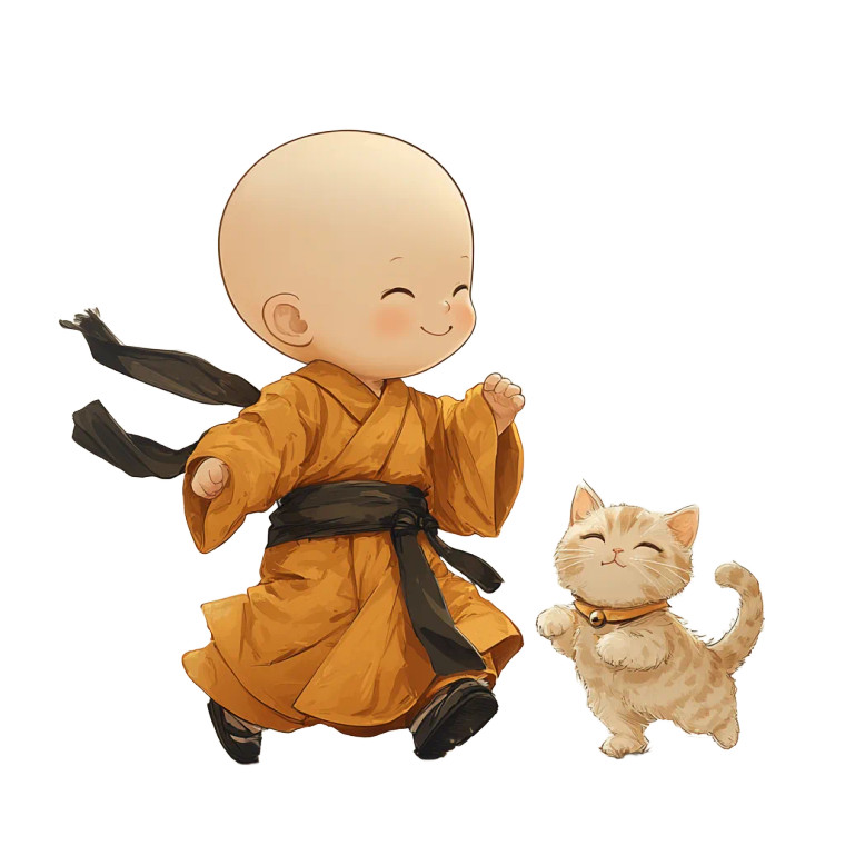 Monk And Cat Run Vinyl Car Decal Sticker – Waterproof & UV-Resistant 8"