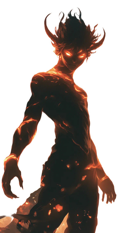 Half-Demon Fire Summoner Vinyl Car Decal Sticker – Waterproof & UV-Resistant 8"