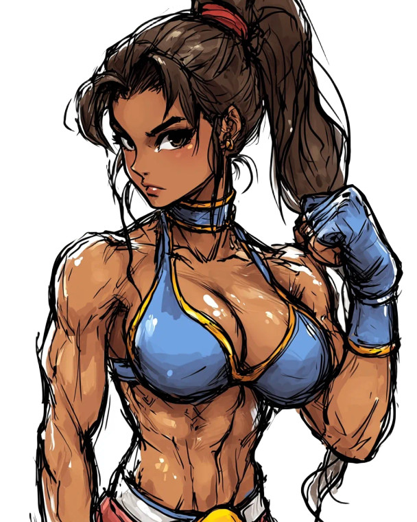 Muscular Chun-Li V2 Vinyl Car Decal Sticker – Waterproof & UV-Resistant 8"