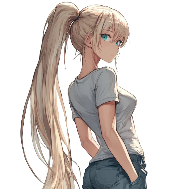 Anime Blonde Ponytail Vinyl Car Decal Sticker – Waterproof & UV-Resistant 8" Anime Blonde Ponytail Vinyl Car Decal Sticker – Waterproof & UV-Resistant 8"