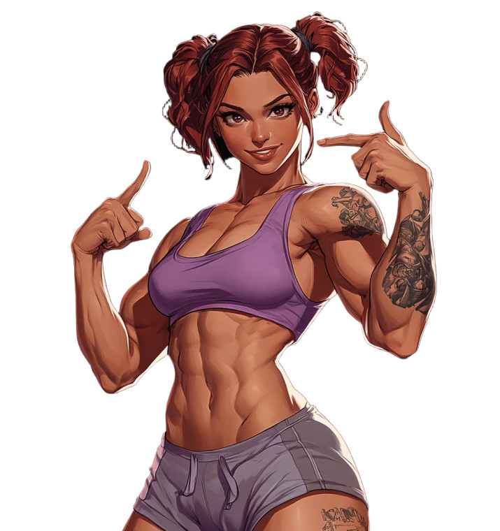 Muscular Woman Pose Vinyl Car Decal Sticker – Waterproof & UV-Resistant 8"