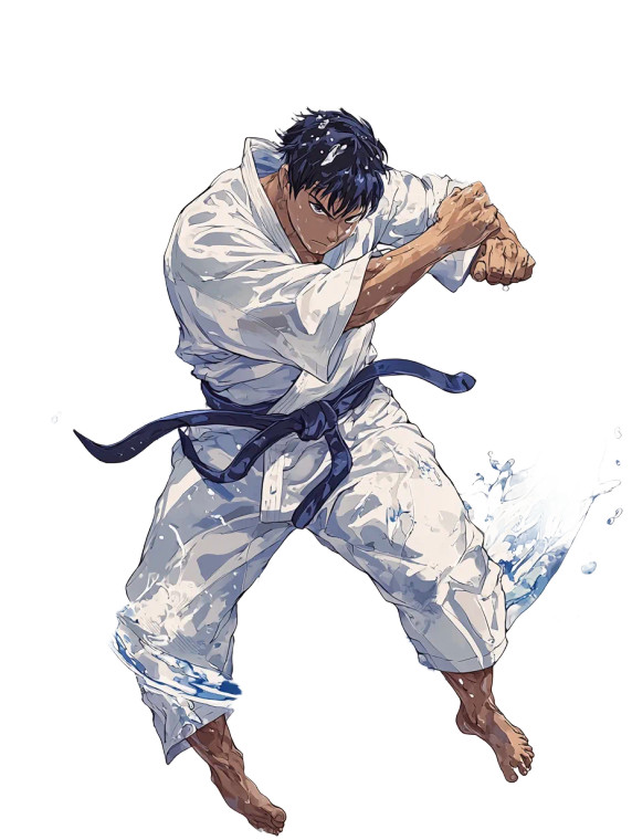Rugged Judoka Pose Vinyl Car Decal Sticker – Waterproof & UV-Resistant 8"