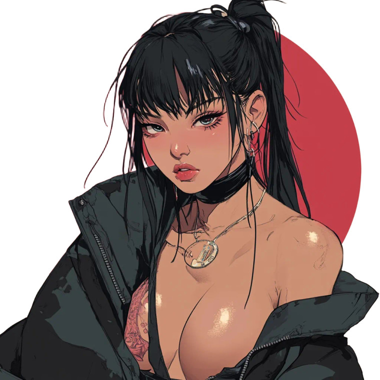 Anime Babe Logo V2 Vinyl Car Decal Sticker – Waterproof & UV-Resistant 8"