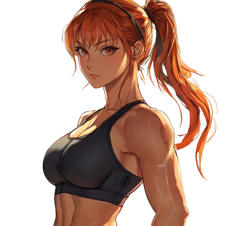 Athletic Anime Woman V3 Vinyl Car Decal Sticker – Waterproof & UV-Resistant 8"