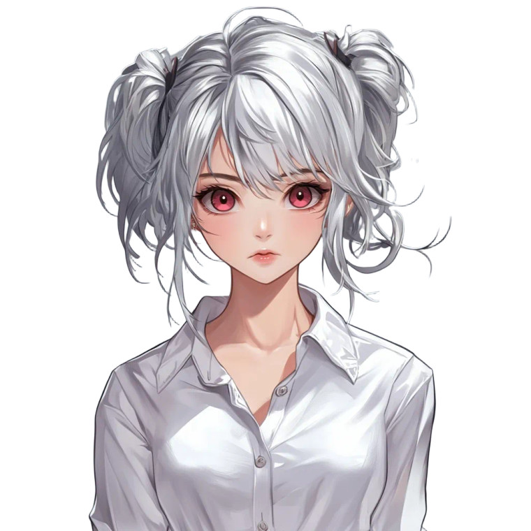 Cute Grey-Haired Girl Vinyl Car Decal Sticker – Waterproof & UV-Resistant 8"