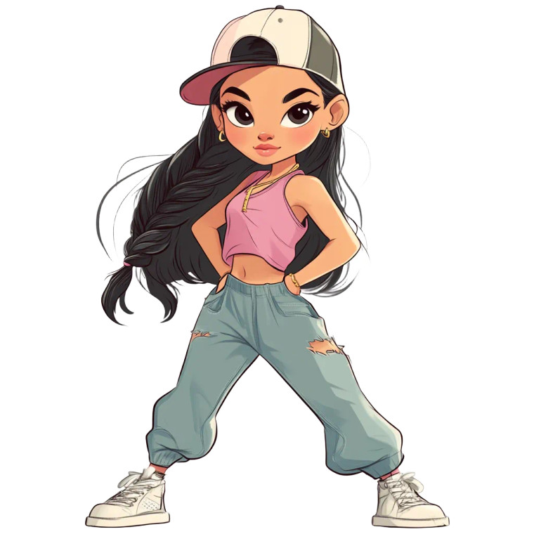 Hip-Hop Pixar Girl Vinyl Car Decal Sticker – Waterproof & UV-Resistant 8"