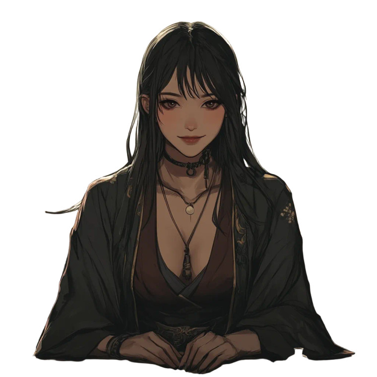 Goth Kimono Lady Vinyl Car Decal Sticker – Waterproof & UV-Resistant 8"