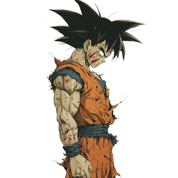 Goku Tattered Clothes V2 Vinyl Car Decal Sticker – Waterproof & UV-Resistant 8"