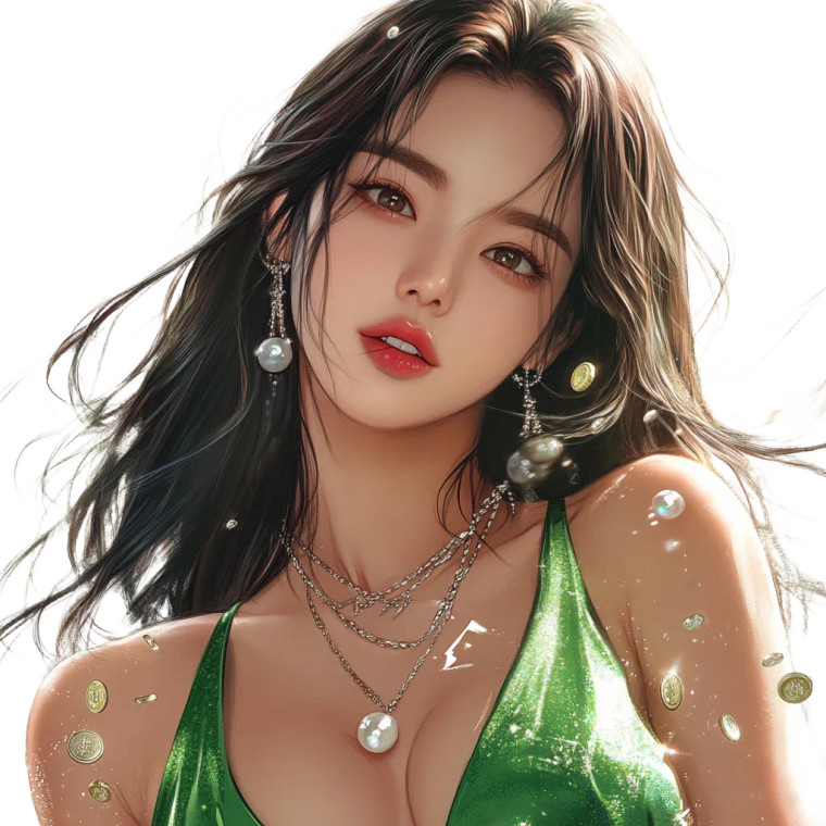 Sparkling Green Tanktop Vinyl Car Decal Sticker – Waterproof & UV-Resistant 8"