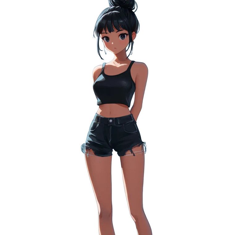 Anime Girl Bun Vinyl Car Decal Sticker – Waterproof & UV-Resistant 8"