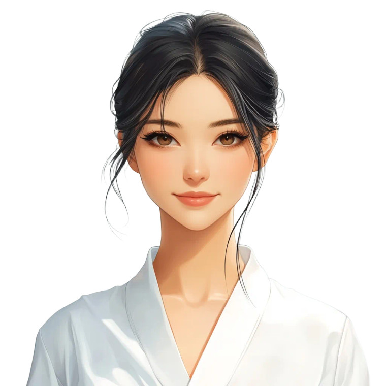 Japanese Scientist Woman Vinyl Car Decal Sticker – Waterproof & UV-Resistant 8"