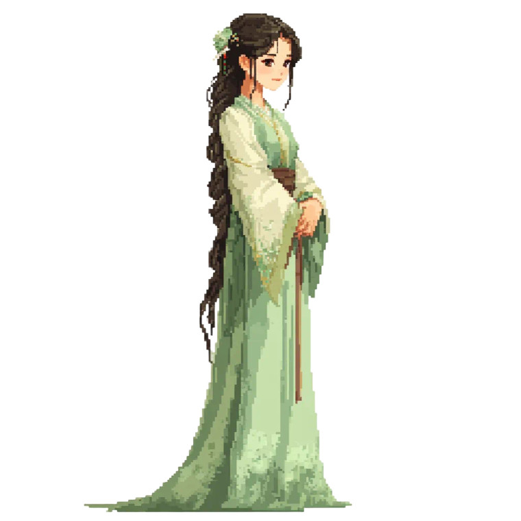 Ancient Chinese Female Vinyl Car Decal Sticker – Waterproof & UV-Resistant 8"