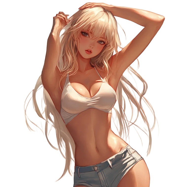 Passionate Anime Woman V2 Vinyl Car Decal Sticker – Waterproof & UV-Resistant 8"