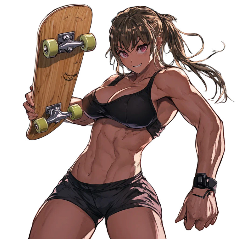 Muscular Anime Girl V4 Vinyl Car Decal Sticker – Waterproof & UV-Resistant 8"