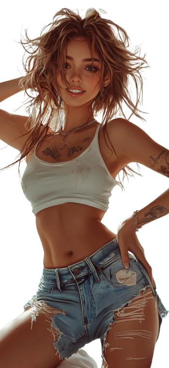 Whimsical Confident Woman Vinyl Car Decal Sticker – Waterproof & UV-Resistant 8"