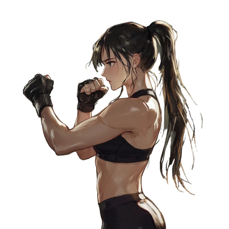 Fighting Stance Woman Vinyl Car Decal Sticker – Waterproof & UV-Resistant 8"