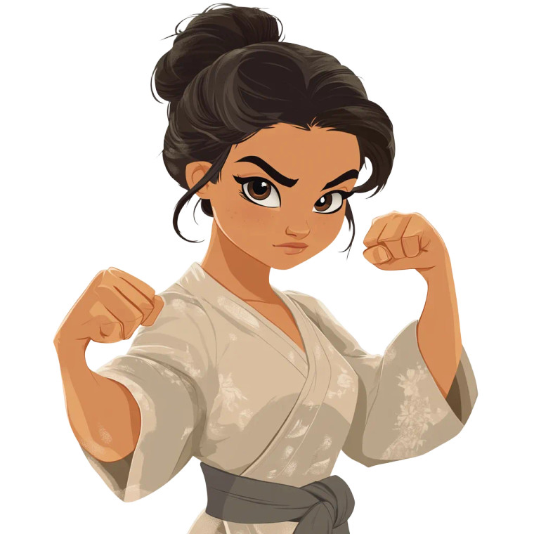 Moana In Jiu-Jitsu Gi Vinyl Car Decal Sticker – Waterproof & UV-Resistant 8"