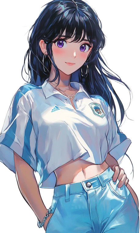 Anime Girl Soccer Fan Vinyl Car Decal Sticker – Waterproof & UV-Resistant 8"