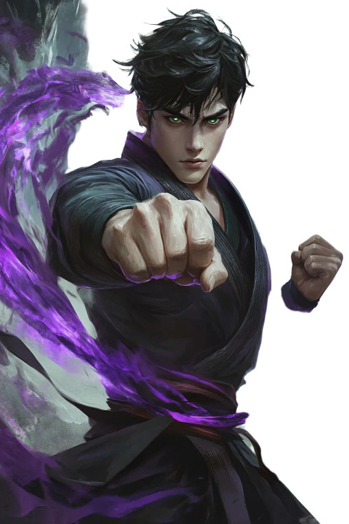 Martial Artist Energy Vinyl Car Decal Sticker – Waterproof & UV-Resistant 8"