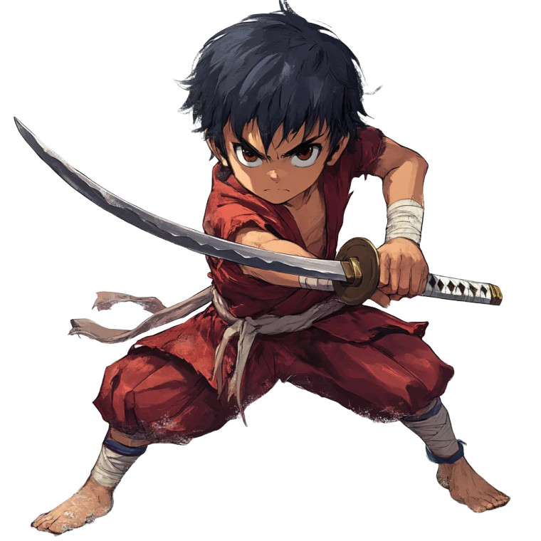 Manga Fighter Boy Vinyl Car Decal Sticker – Waterproof & UV-Resistant 8"