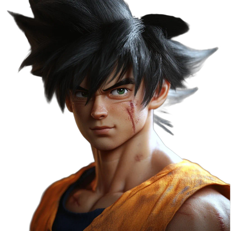 Goku Hyperrealistic Vinyl Car Decal Sticker – Waterproof & UV-Resistant 8"