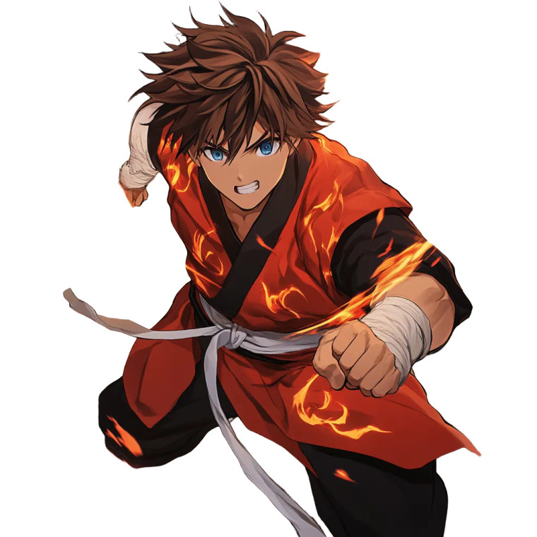 Fiery Martial Artist V3 Vinyl Car Decal Sticker – Waterproof & UV-Resistant 8"