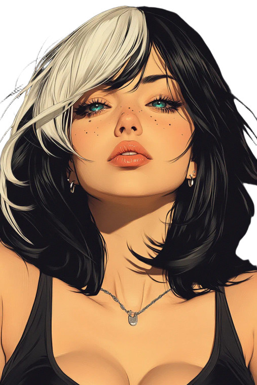 Punk Woman Portrait V2 Vinyl Car Decal Sticker – Waterproof & UV-Resistant 8"