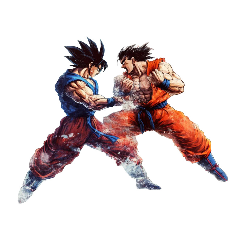 Goku Vs Ryu Vinyl Car Decal Sticker – Waterproof & UV-Resistant 8"