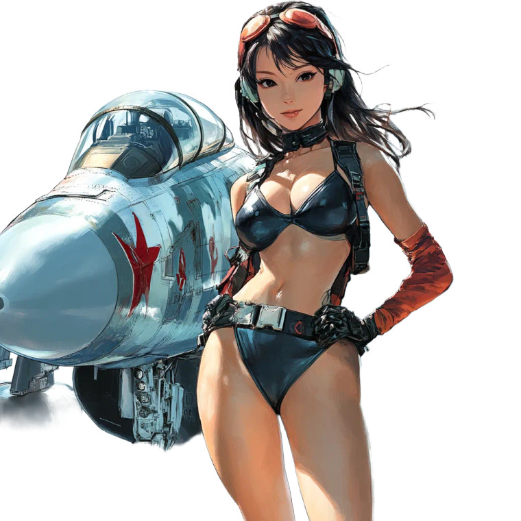 Anime Jet Pinup Vinyl Car Decal Sticker – Waterproof & UV-Resistant 8"