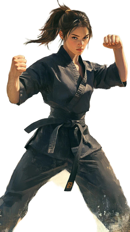 Martial Artist Girl Vinyl Car Decal Sticker – Waterproof & UV-Resistant 8"