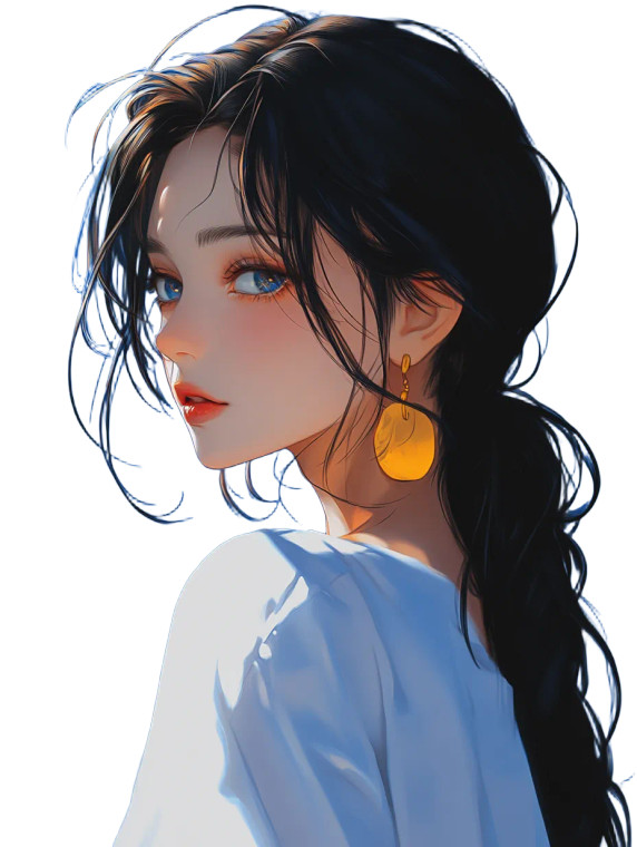 Anime Girl Portrait V15 Vinyl Car Decal Sticker – Waterproof & UV-Resistant 8"