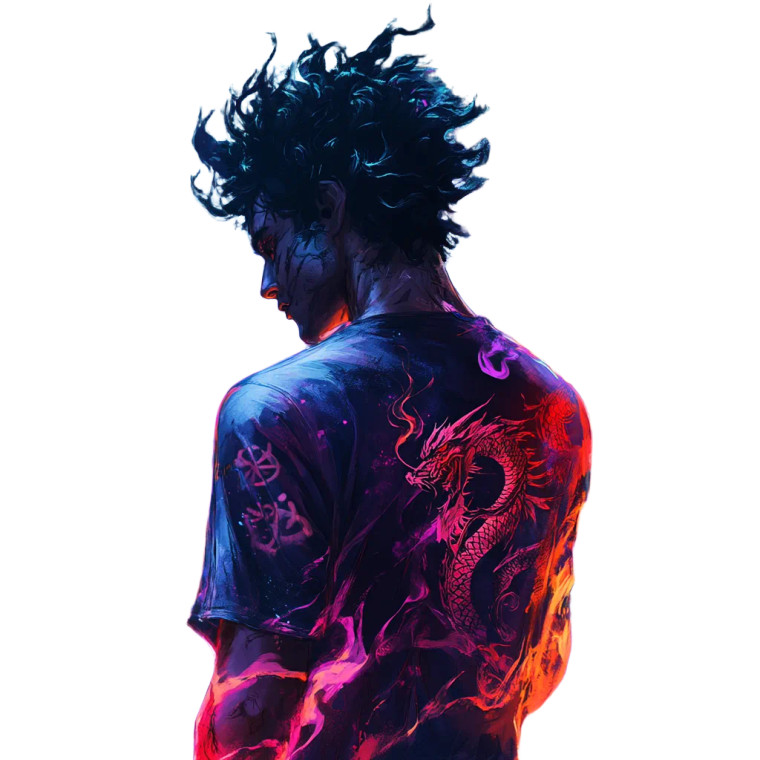 Neon Anime Portrait Vinyl Car Decal Sticker – Waterproof & UV-Resistant 8"