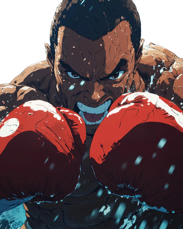 Fierce Anime Boxer V4 Vinyl Car Decal Sticker – Waterproof & UV-Resistant 8"