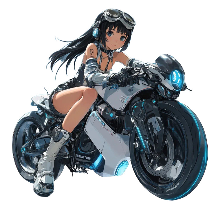 Futuristic Racing Girl Vinyl Car Decal Sticker – Waterproof & UV-Resistant 8"