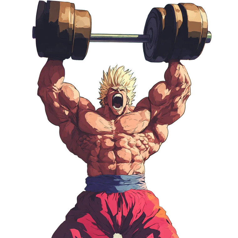 Super Saiyan Powerlifter Vinyl Car Decal Sticker – Waterproof & UV-Resistant 8"