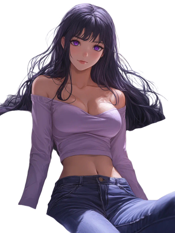 Hinata In Casual Wear V2 Vinyl Car Decal Sticker – Waterproof & UV-Resistant 8"