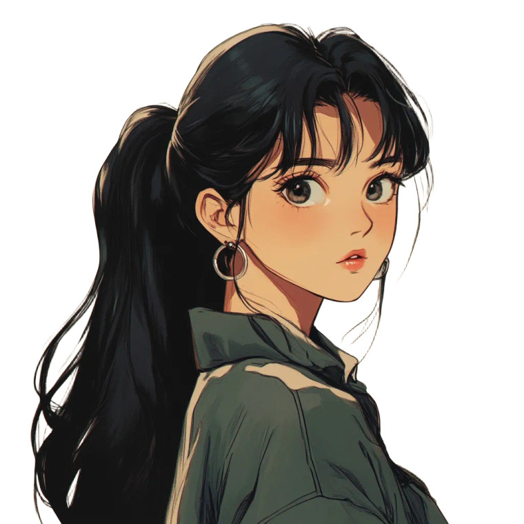 90S Anime Female Vinyl Car Decal Sticker – Waterproof & UV-Resistant 8"