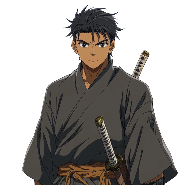 Young Swordsman Design Vinyl Car Decal Sticker – Waterproof & UV-Resistant 8"