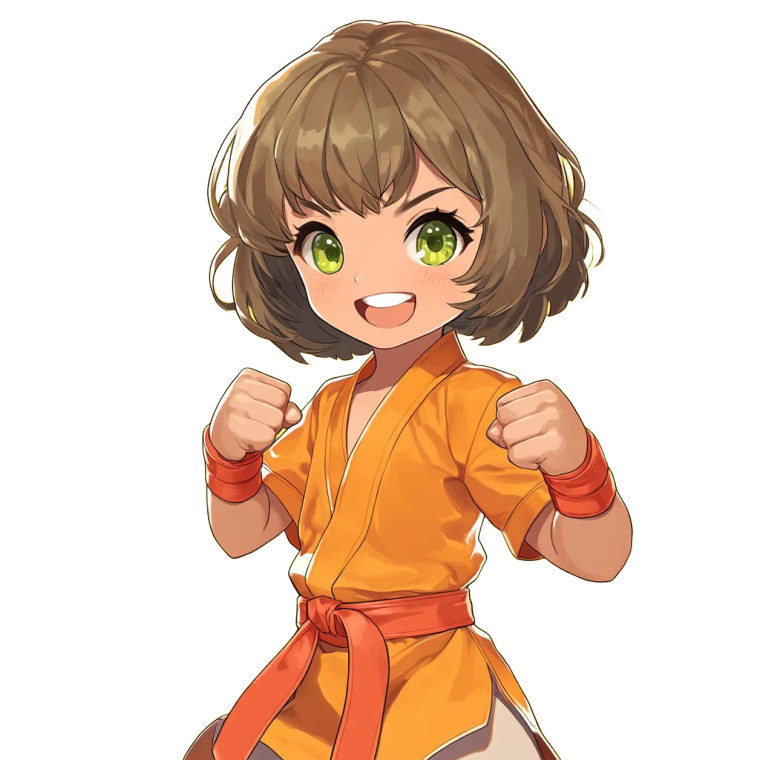 Happy Martial Girl Vinyl Car Decal Sticker – Waterproof & UV-Resistant 8"