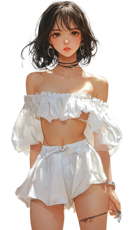 Cute Girl V6 Vinyl Car Decal Sticker – Waterproof & UV-Resistant 8"