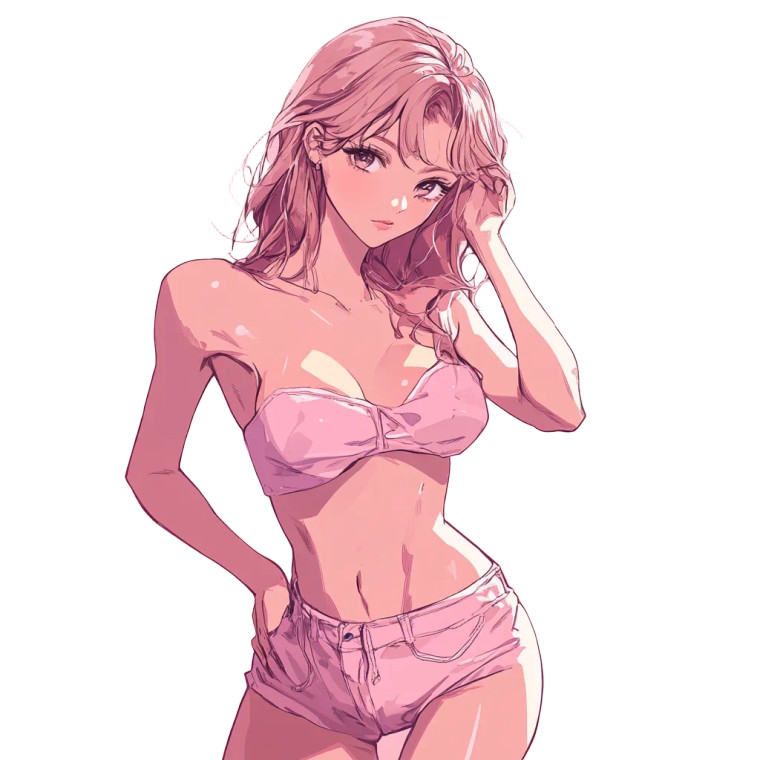 Confident Anime Woman V2 Vinyl Car Decal Sticker – Waterproof & UV-Resistant 8"