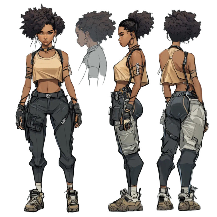 Cyberpunk Ninja Female Vinyl Car Decal Sticker – Waterproof & UV-Resistant 8"