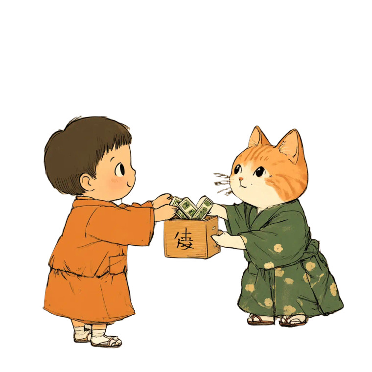 Kid Gives Money Vinyl Car Decal Sticker – Waterproof & UV-Resistant 8"