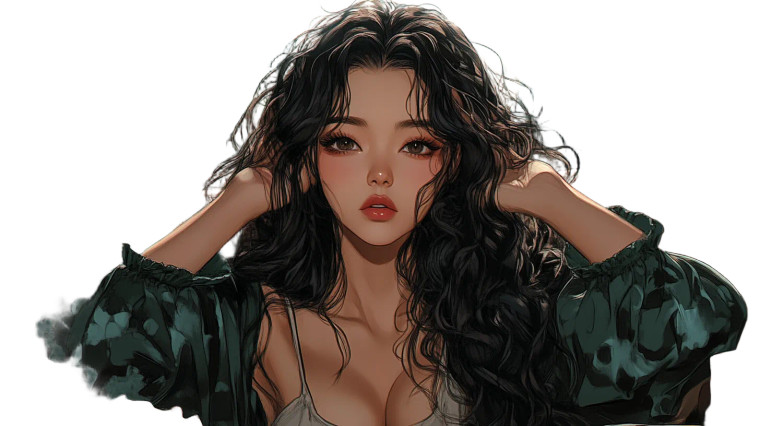 Korean-Style Comics Girl Vinyl Car Decal Sticker – Waterproof & UV-Resistant 8"