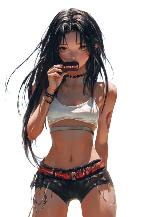 Chocolate Bite Anime Vinyl Car Decal Sticker – Waterproof & UV-Resistant 8"