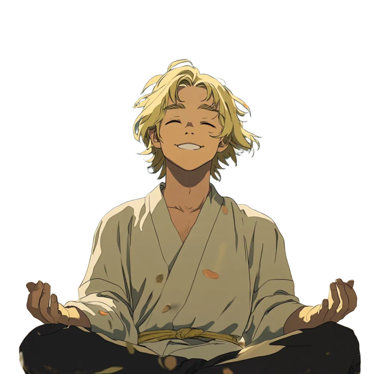 Blonde Meditating Man Vinyl Car Decal Sticker – Waterproof & UV-Resistant 8"
