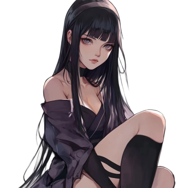 Hinata In Black Stockings V2 Vinyl Car Decal Sticker – Waterproof & UV-Resistant 8"