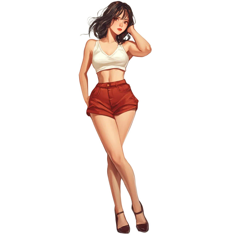 Attractive Cartoony Female Vinyl Car Decal Sticker – Waterproof & UV-Resistant 8"