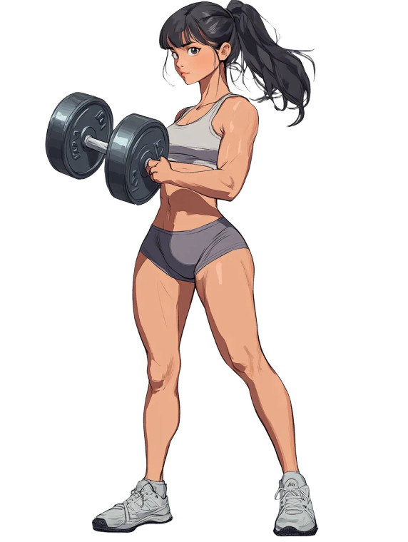 Girl Lifting Dumbbell Vinyl Car Decal Sticker – Waterproof & UV-Resistant 8"